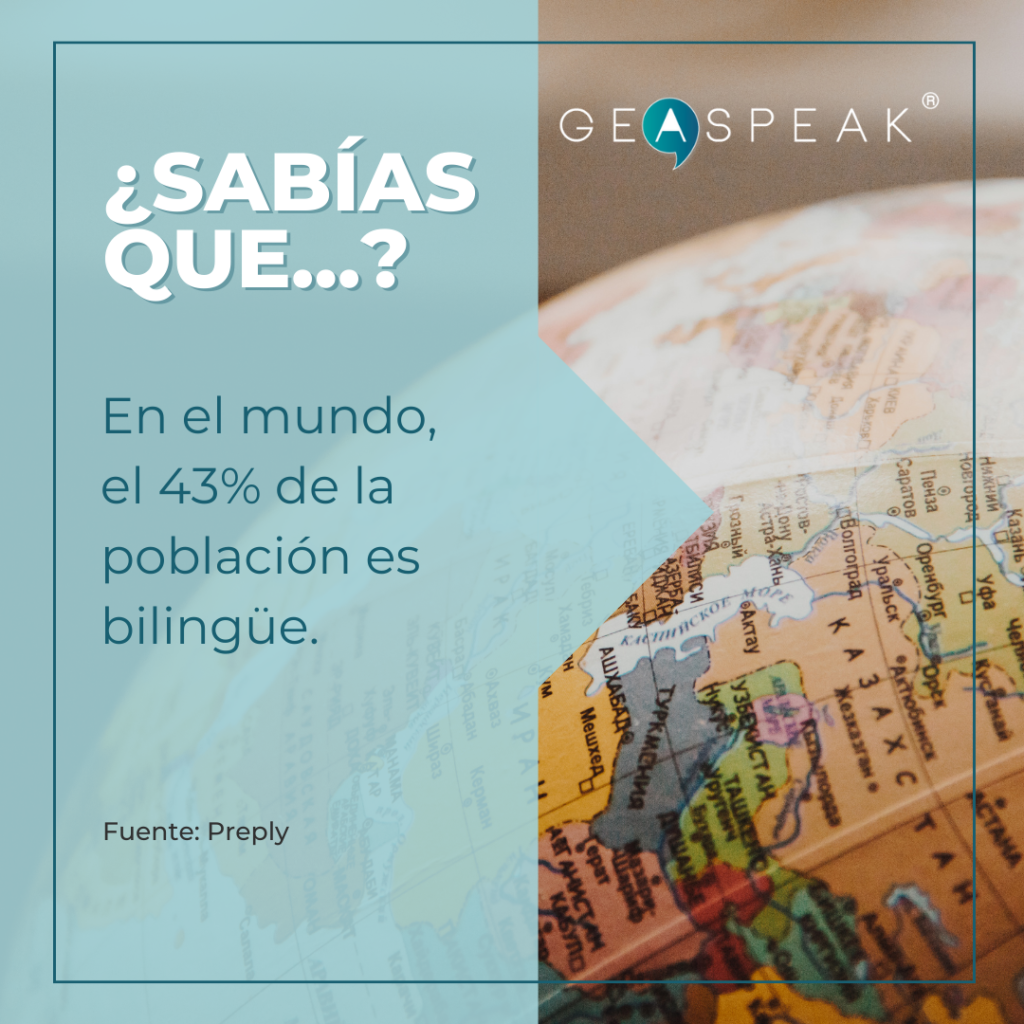 ¿Sabías que...?
En el mundo, el 43% de la población es bilingüe.