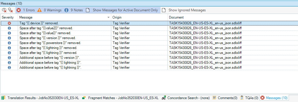 Potential errors in Verify